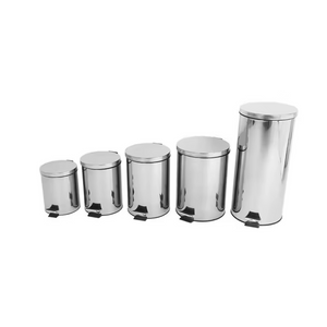 New arrival 3 Liter luxury custom logo pedal stainless steel dustbin trash can 3L/5L/8L/12L stainless steel pedal dustbin manufacturer for hotel supply