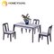 Modern restaurant Chinese toughened glass countertop solid wood table and chair combination