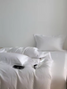 Top Selling 5 Star Hotel 7 PCS White 100% Cotton Hotel Bedding Set Luxury with Logo