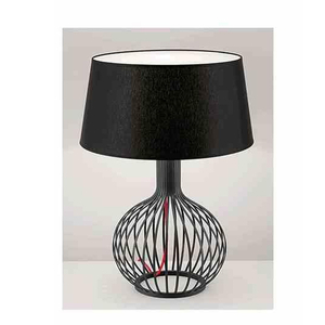 Table Lamp Restaurant Modern Black Metal Linen Lampshade Table Lamps with battery for study