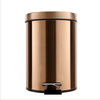 New golden stainless steel bathroom kitchen hotel home foot pedal bin trash bin garbage waste bin with inner bucket