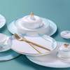 Royal Ware Ceramic Wholesale Price Luxury High Quality Hotel Dishes Bone China Dinnerware Set