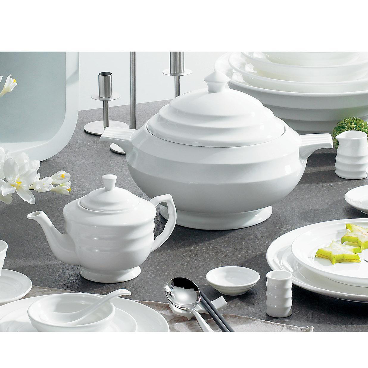 Modern dinnerware luxury wide side soup plate porcelain bone china tableware european dishwasher safe