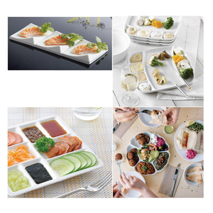 China factory supply white plastic boat shaped plate melamine sushi sashimi plate