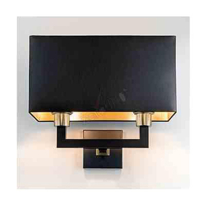 Wall Sconce with Black Fabric ShadeMatte Black SurfaceHardwired InstallationSuitable for Wall Mounted Dresser Lighting