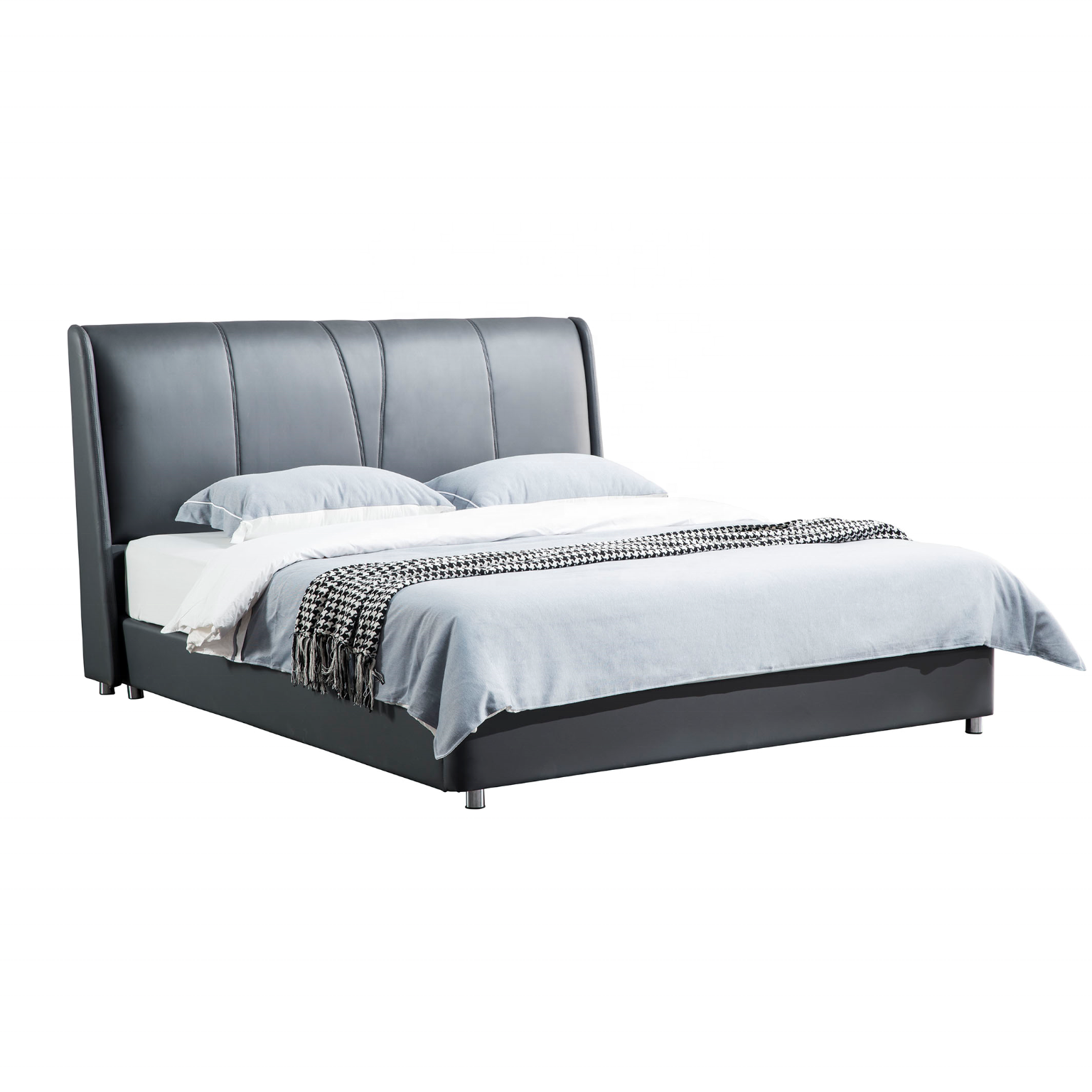 Bedroom ensuite furniture frame double king modern design supports large size wooden luxury bed